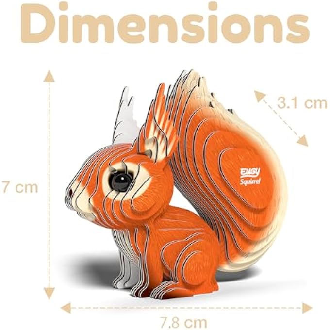 083 SQUIRREL ECO-FRIENDLY 3D PAPER CRAFT PUZZLE - Image 3